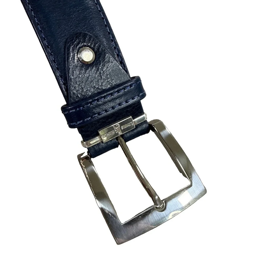 Links & Kings Belt Men's 36 Navy Blue Italian Leather Golf Made USA 1.5